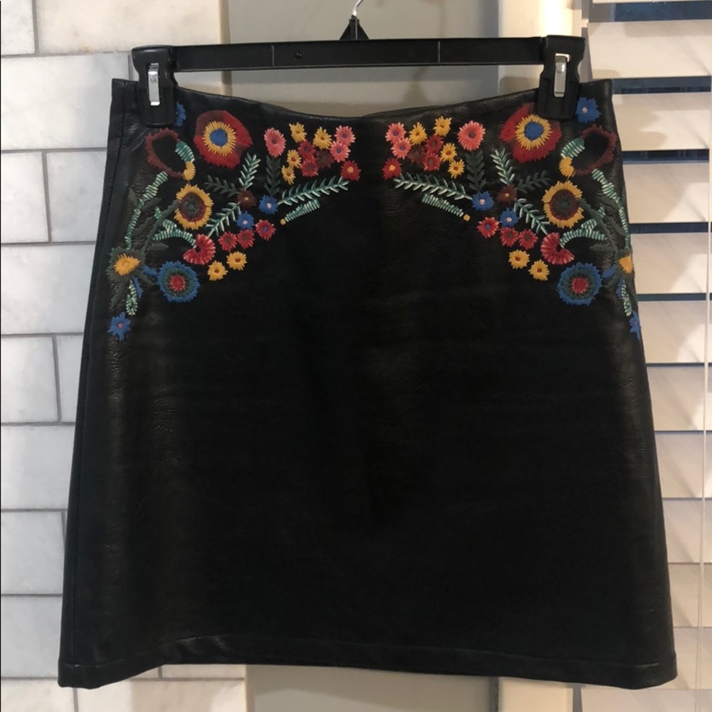 Faux leather skirt